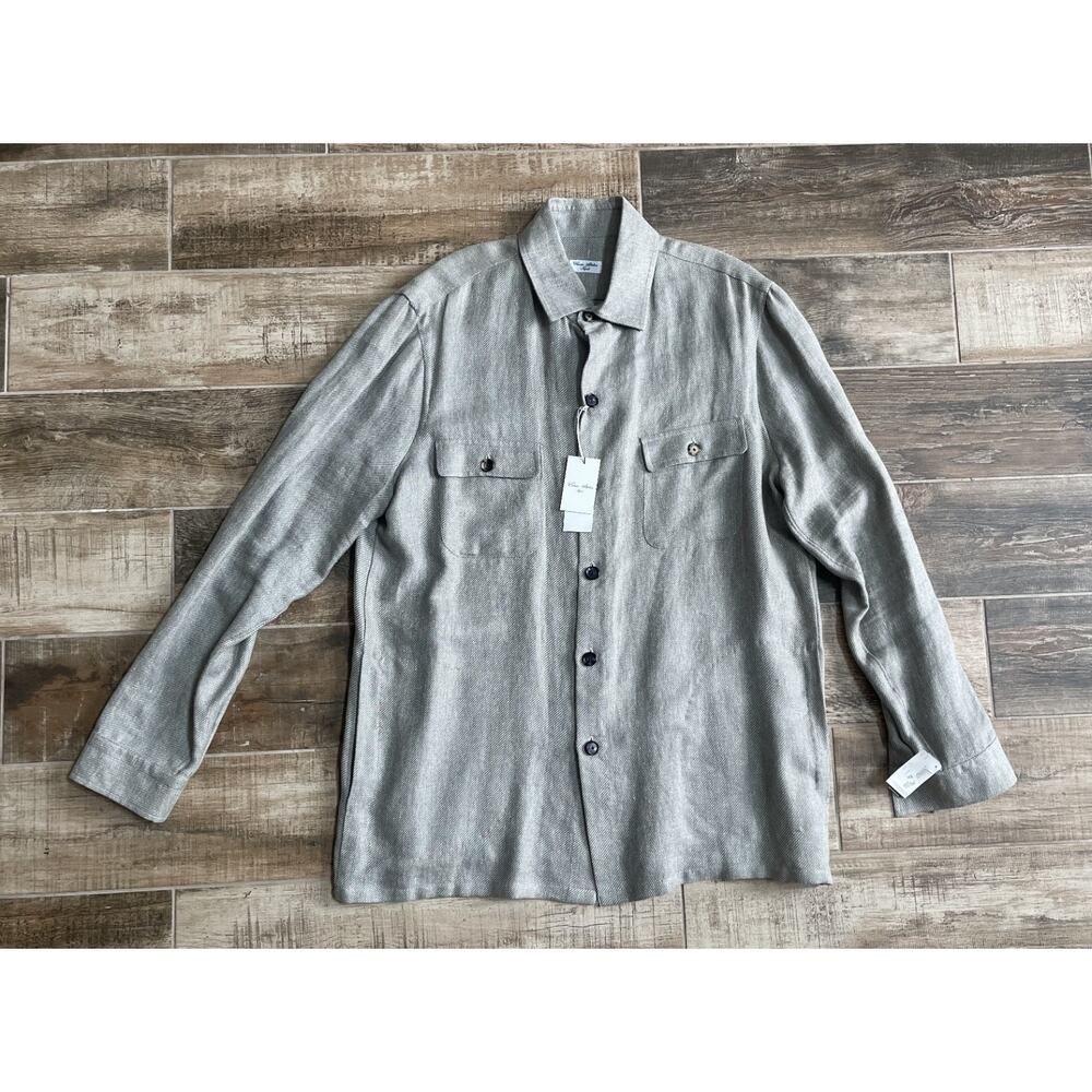 $3,800 NWT Cesare Attolini Overshirt Jacket Gray Luxury Italian Wool 58/3XL